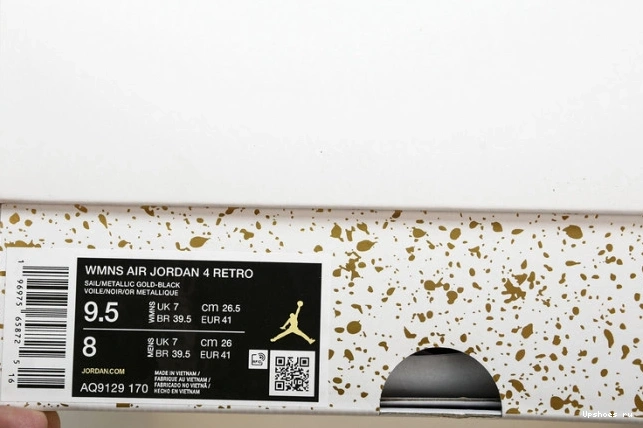 Gold Metallic 4 Jordan Retro AQ9129-170 0403